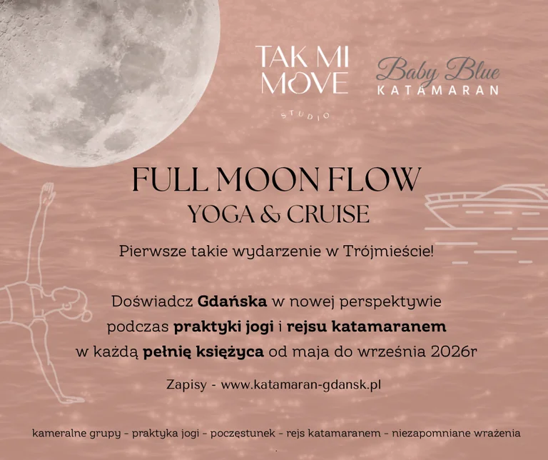 Full Moon Flow: Joga i rejs katamaranem w Gdańsku 24 sierpnia